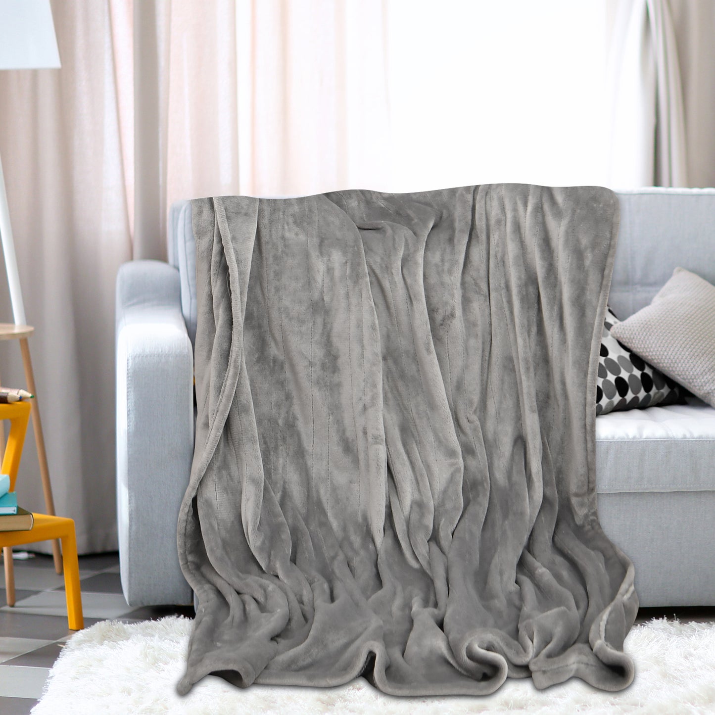 130 x 180 cm Electric Heated Blanket with 4 Heating Levels-Blue