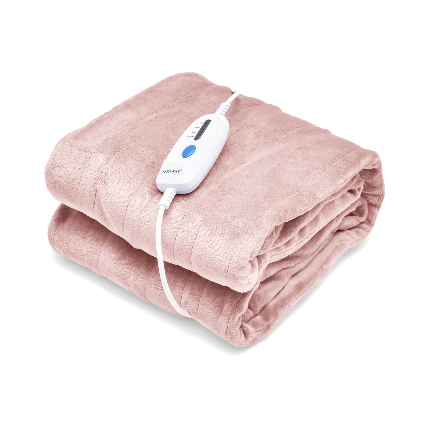 130 x 180 cm Electric Heated Blanket with 4 Heating Levels-Blue
