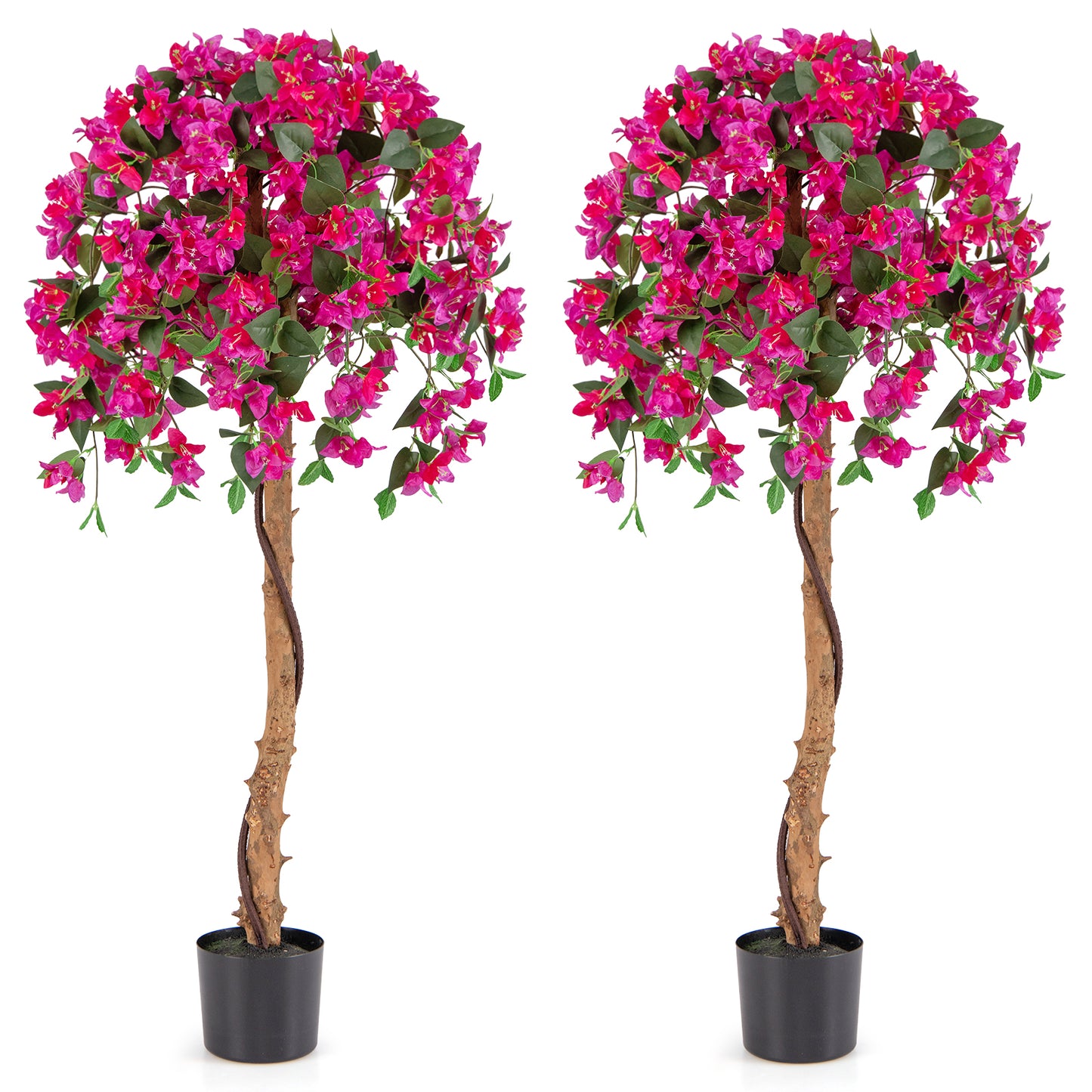 130cm Artificial Azalea Tree with 576 Flowers and 288 Leaves 2 Pack-White