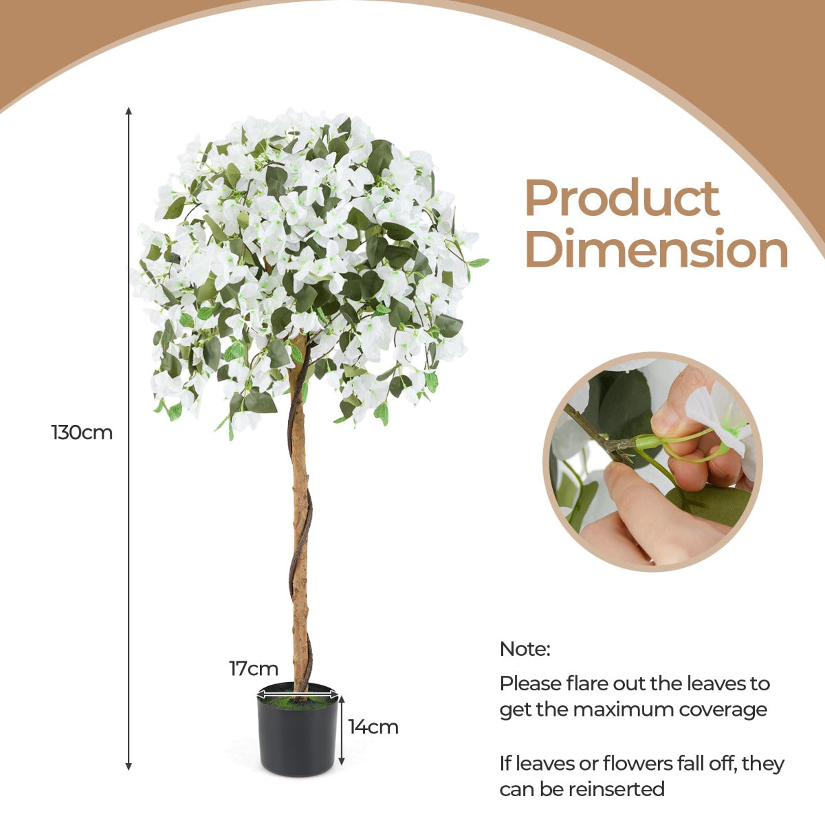 130cm Artificial Azalea Tree with 576 Flowers and 288 Leaves