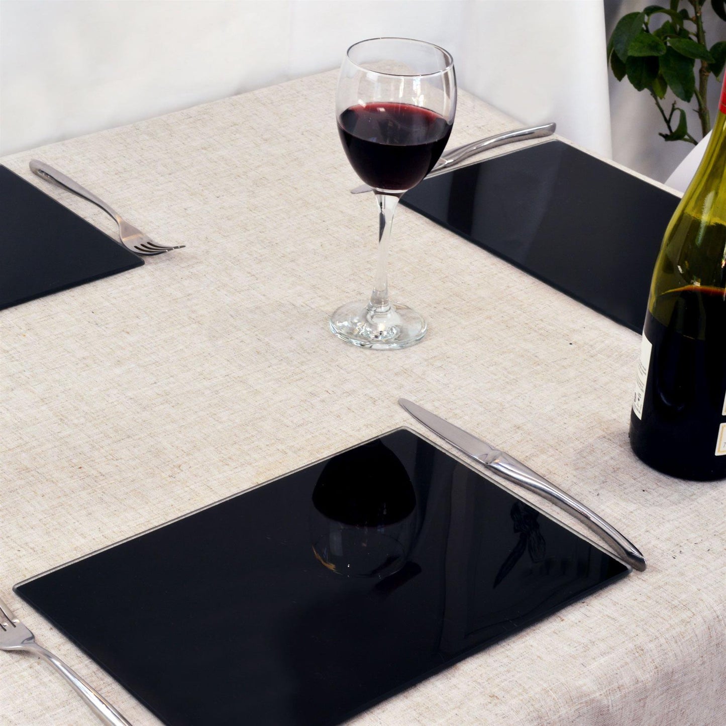 12pc 30cm x 20cm Glass Placemats & Coasters Set