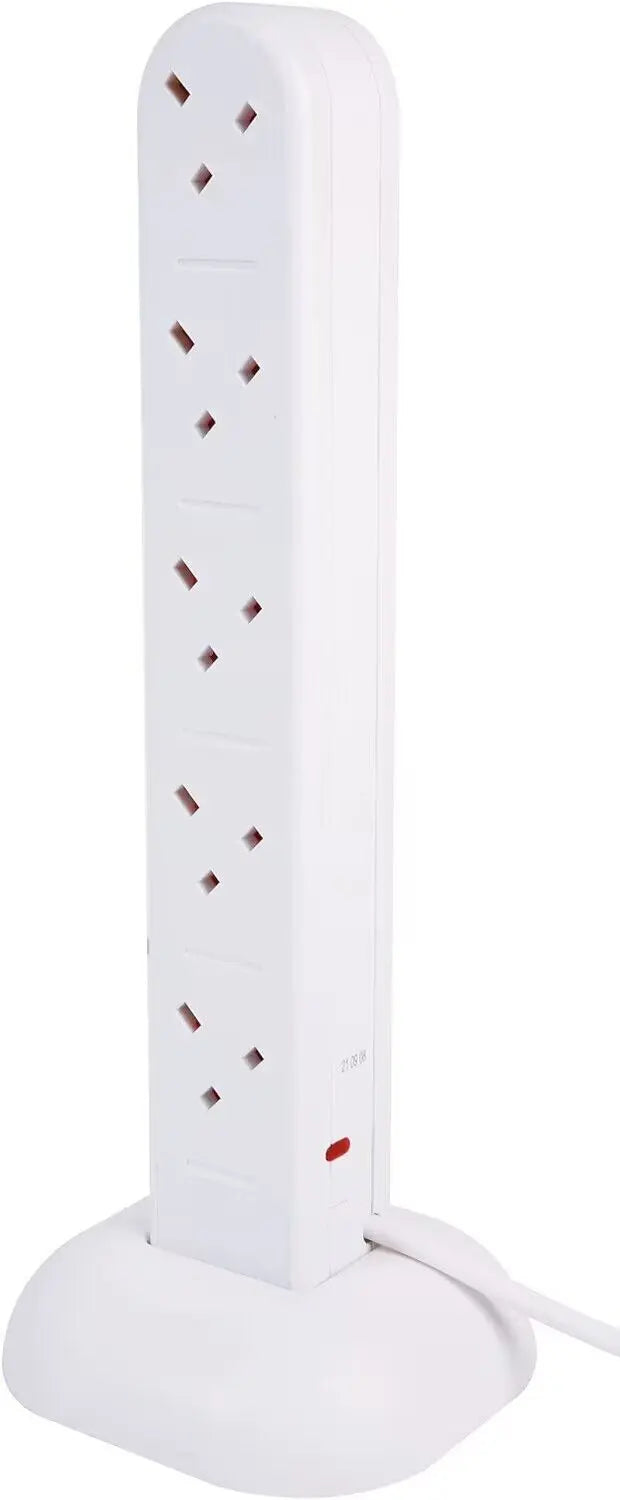 Electric Cable Extension Tower Lead 13amp Plug 10 Way Output Socket 10 Gang 2m