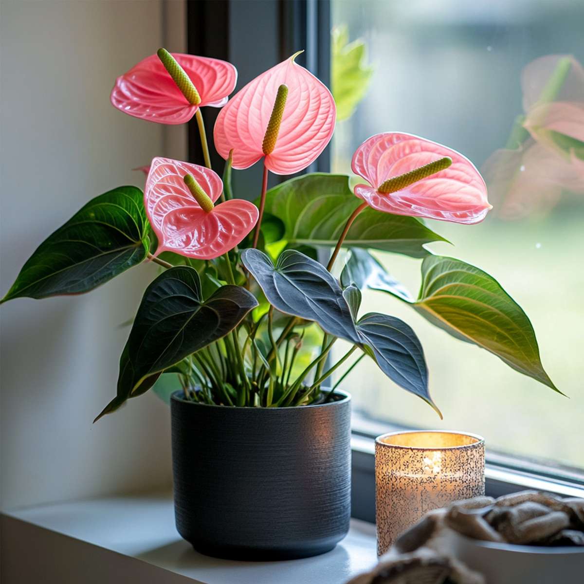 Laceleaf - Anthurium 'Colorado Pink' - Height 40-55cm - ø14cm