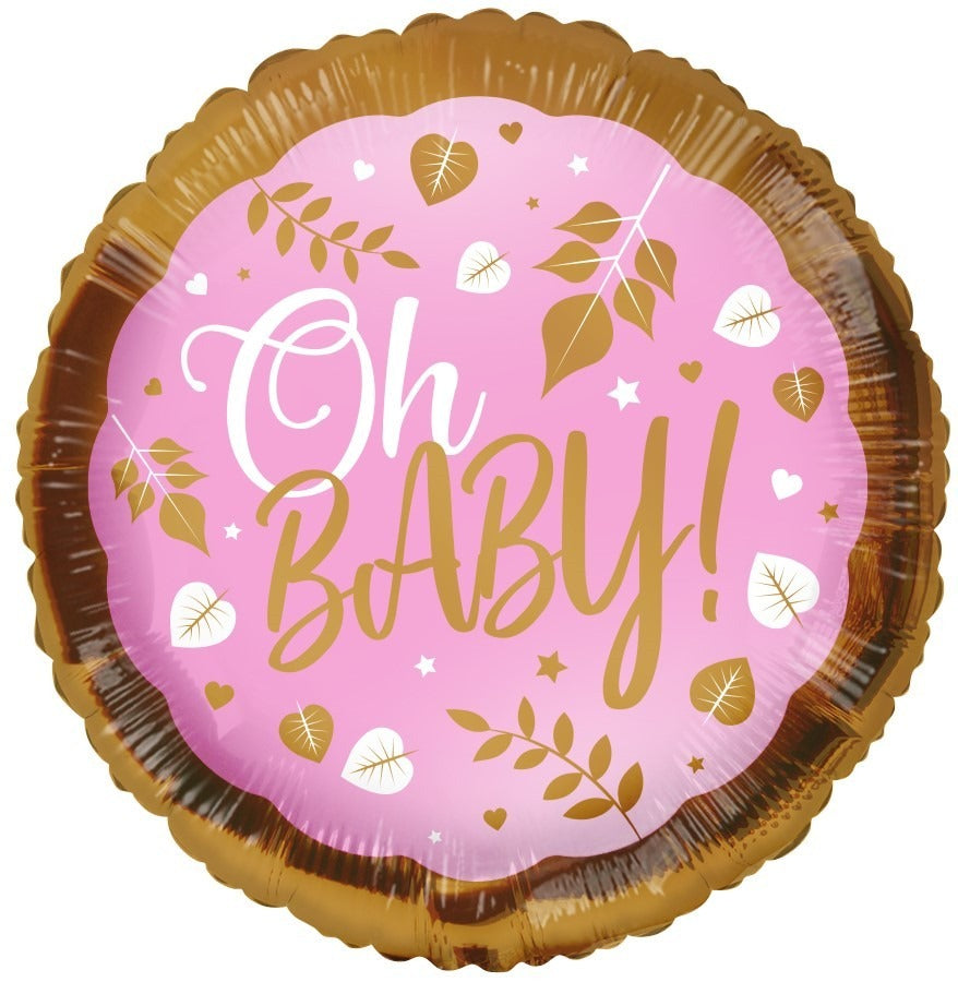 بالون صديق للبيئة - Oh Baby! وردي (18 بوصة)