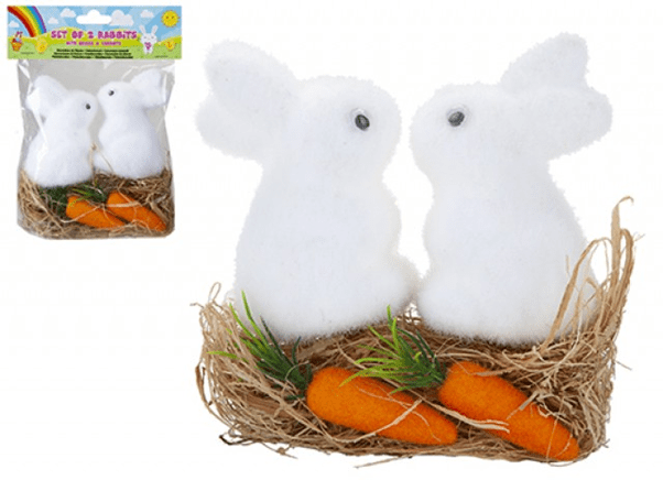 Rabbits With Carrots &amp; Grass