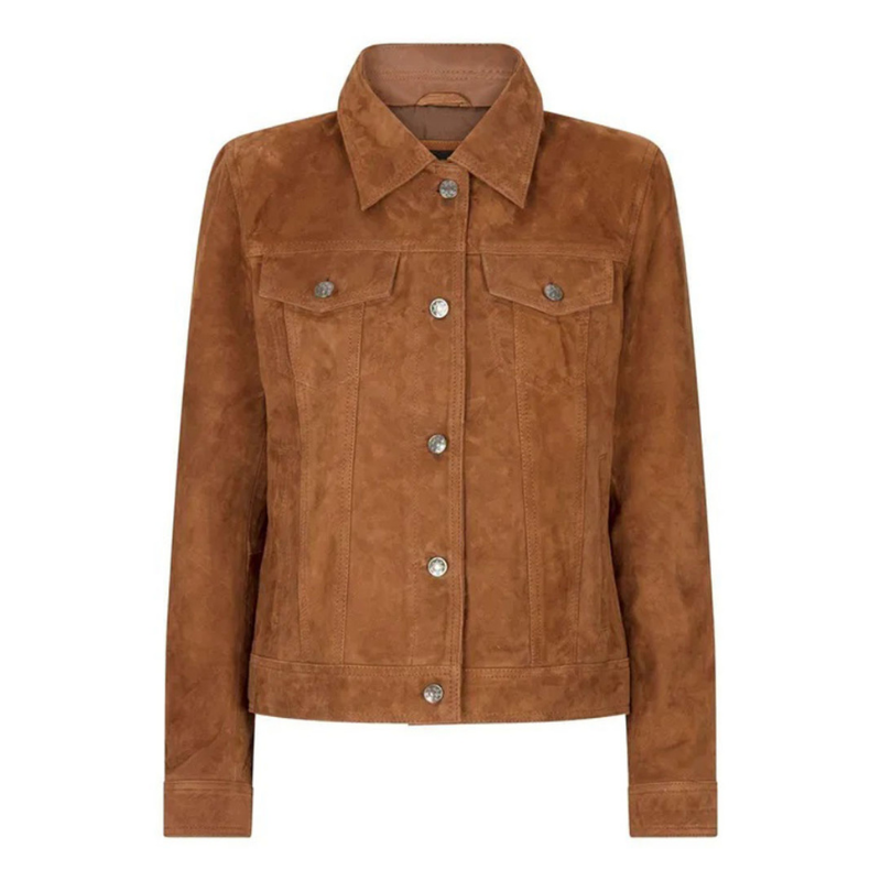 Women's Suede Vintage Jacket, Leather Biker Style | Black & Brown