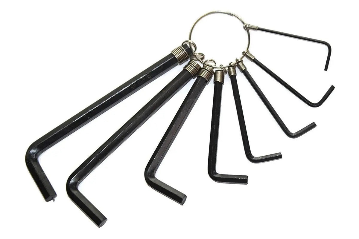 Strong Metric Imperial Hex Allen Key Set 8PC Hexagon Wrench with Keyring Holder