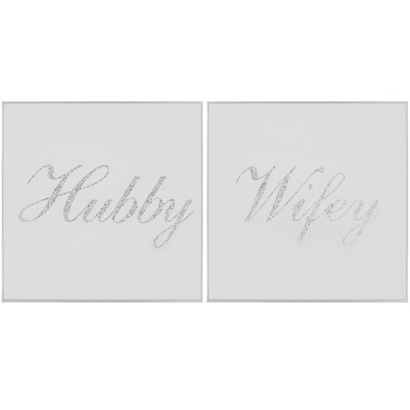 Silver Hubby &amp; Wifey Coasters