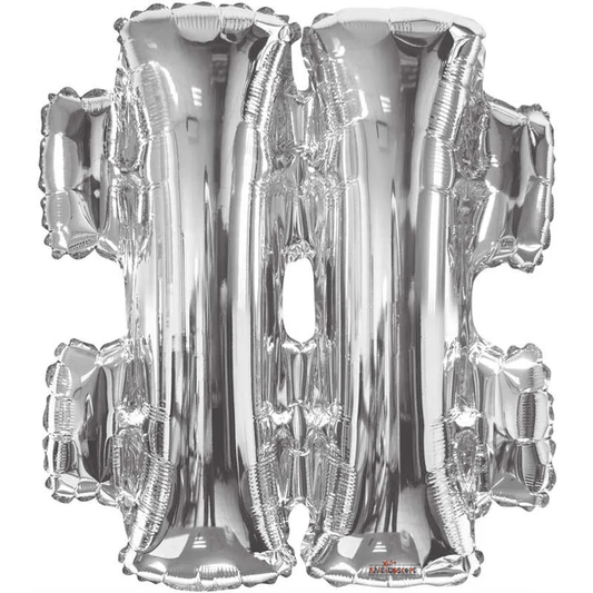 14" Letter Balloon Airfill - # - Silver
