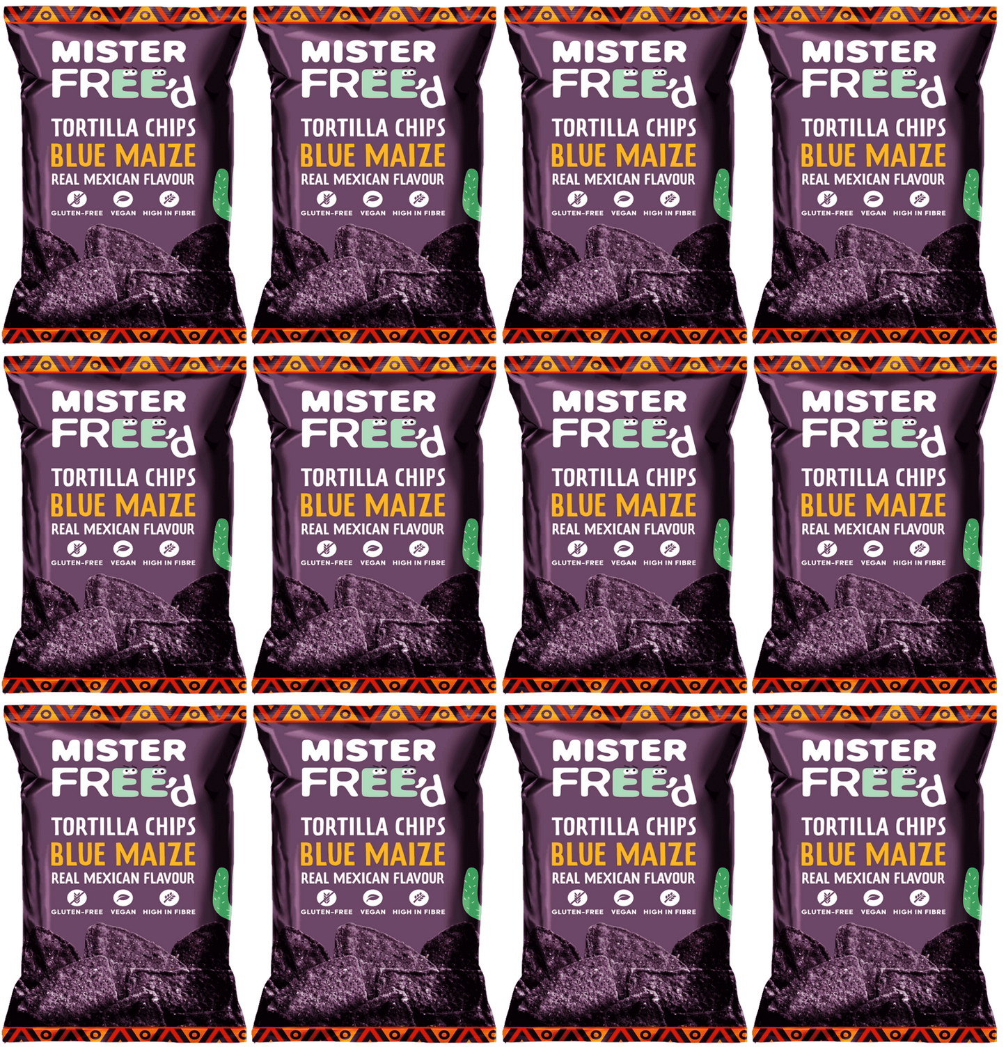 12 x Mister Free'd Tortilla Chips with Blue Maize - 135g