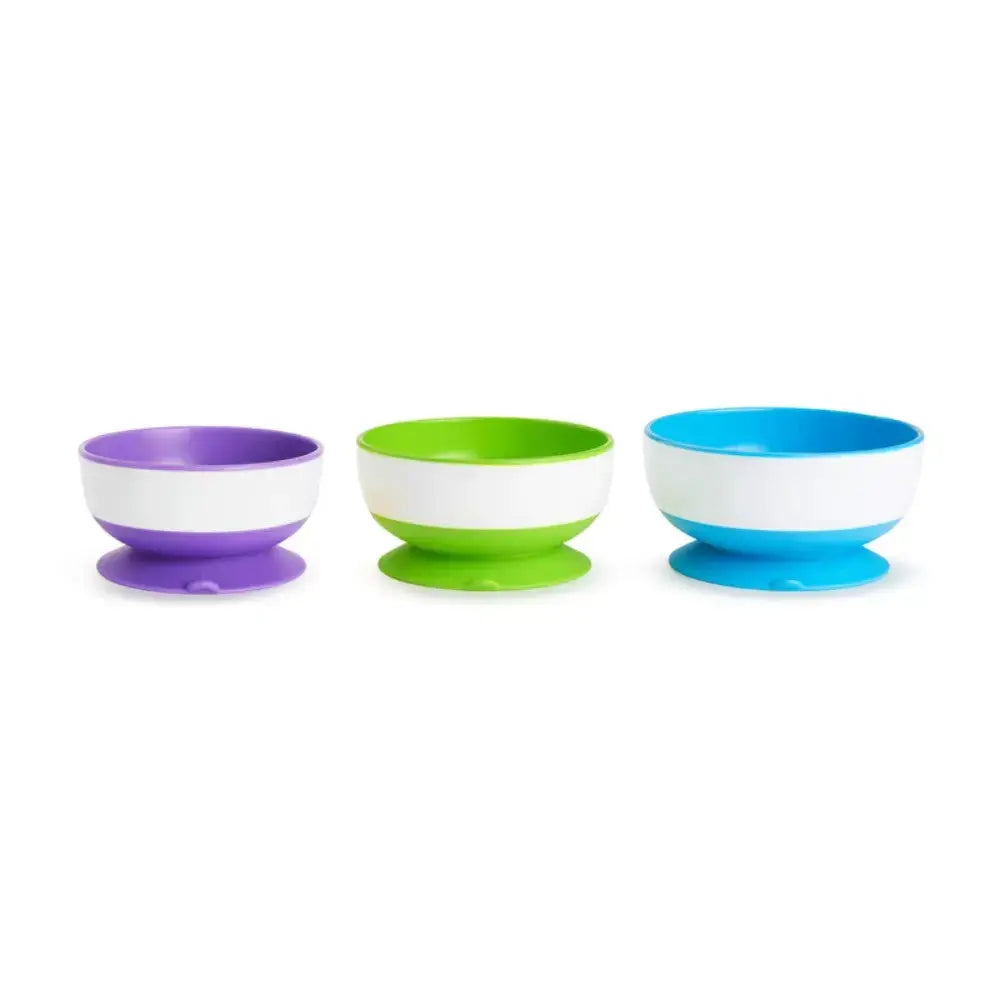 Munchkin Stay-Put Suction Bowls 3 Pack | Baby Feeding Bowls 6 Months+