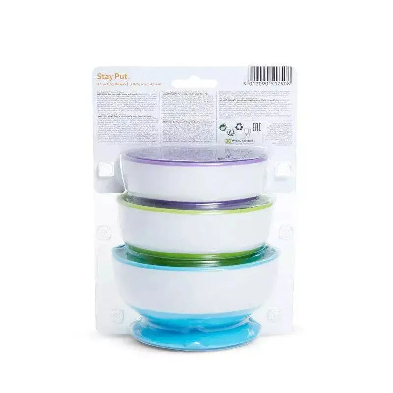 Munchkin Stay-Put Suction Bowls 3 Pack | Baby Feeding Bowls 6 Months+