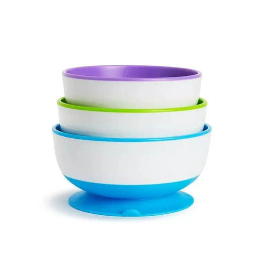 Munchkin Stay-Put Suction Bowls 3 Pack | Baby Feeding Bowls 6 Months+