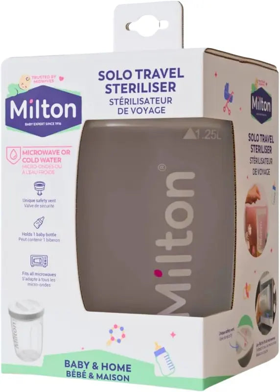 Milton Solo Travel Steriliser Microwave Cold Water Portable BPA Free