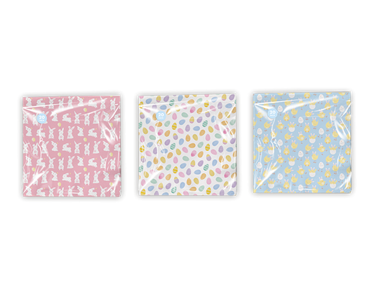 Pack of 20 Easter Printed Paper Napkins (Assorted)
