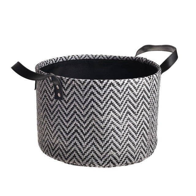 Round Basket with Zigzag Design