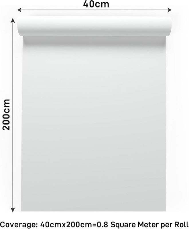 White Peel Stick Wallpaper Vinyl Wrap Furniture Cover Adhesive Plain Paper 40x20