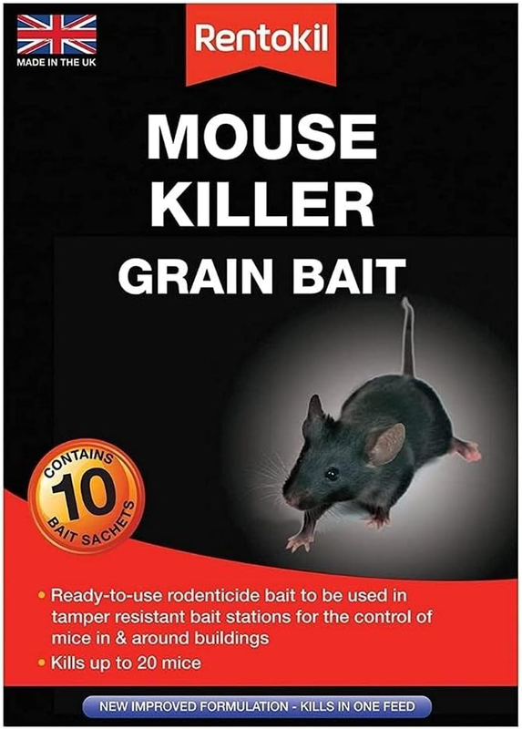 Rentokil Mouse Killer Grain Bait for Indoor & Outdoor Use