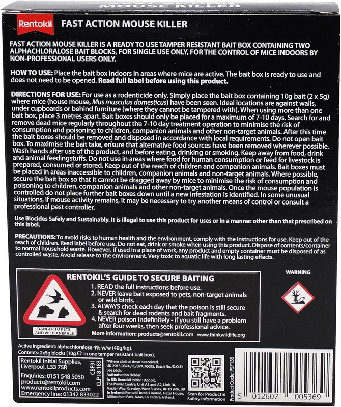 Rentokil Mouse Killer Grain Bait for Indoor & Outdoor Use