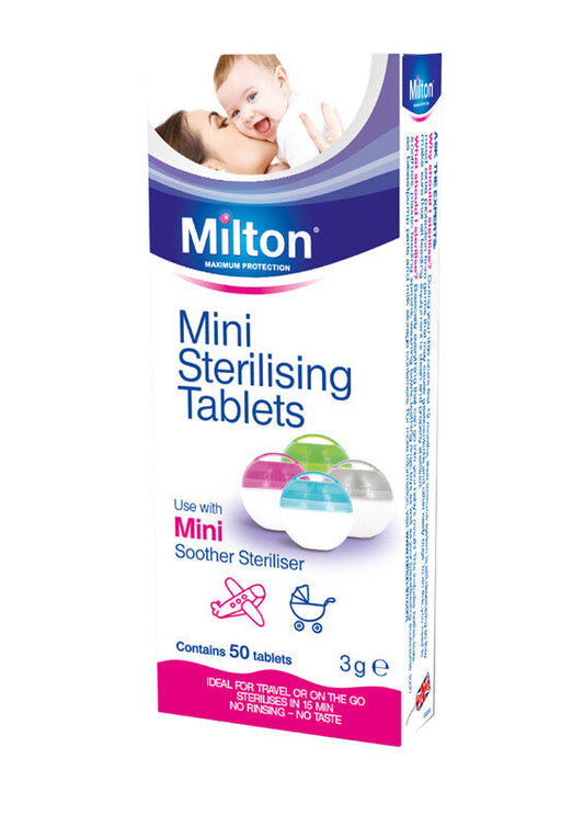 Milton Mini Portable Soother Pacifier Dummy Steriliser + 50 Tablets