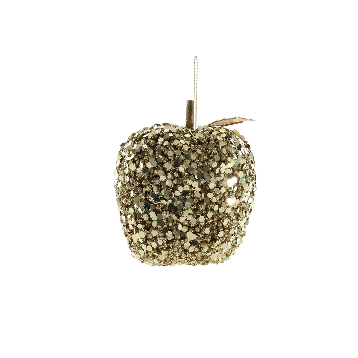 Gold Glittered Hanging Apple (80mm)
