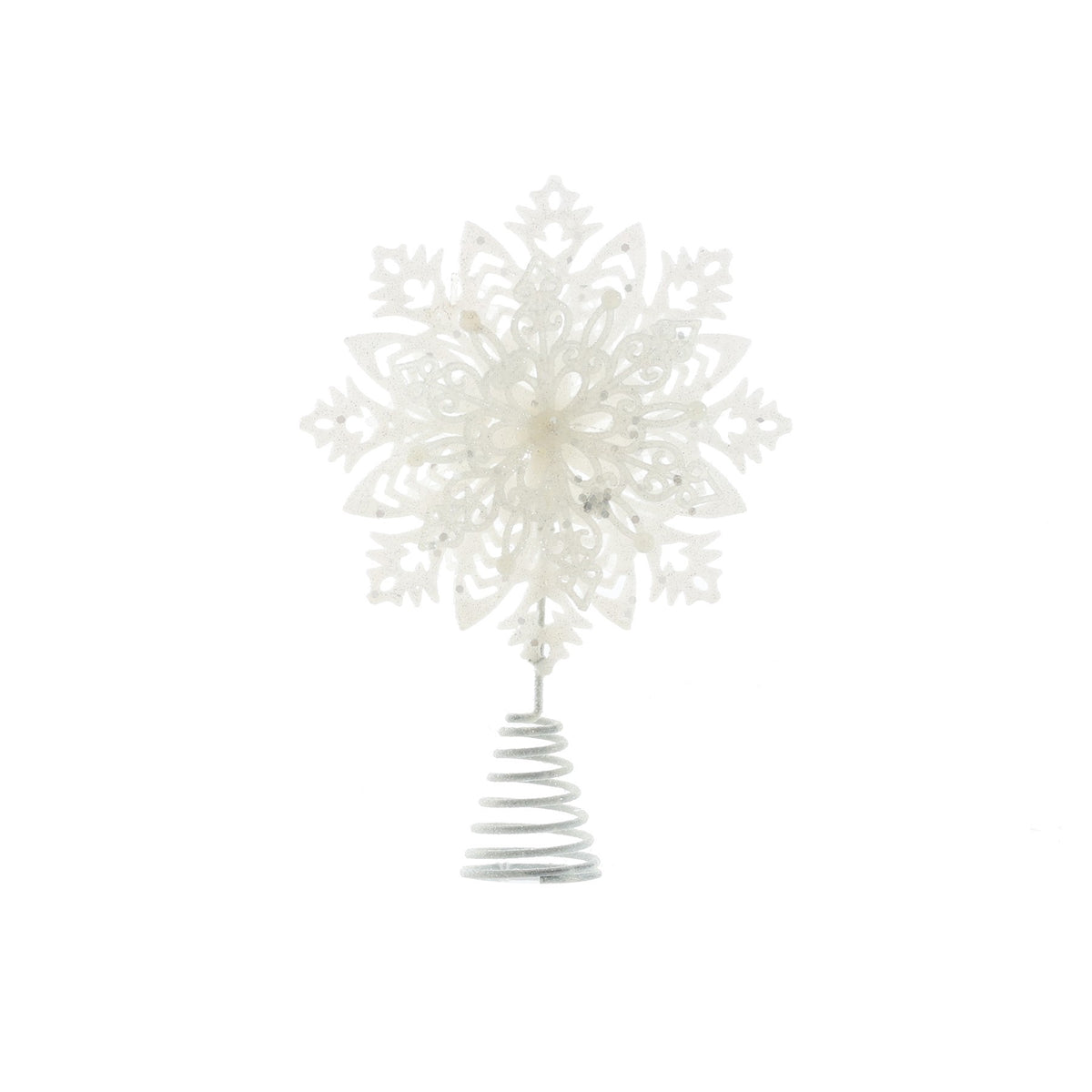 Glitter Snowflake Tree Topper - White (23cm)