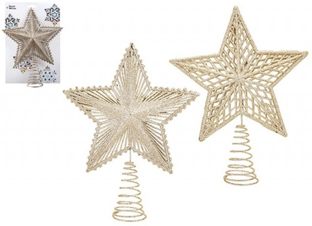 Champagne Large Star Tree Topper (Assorted)