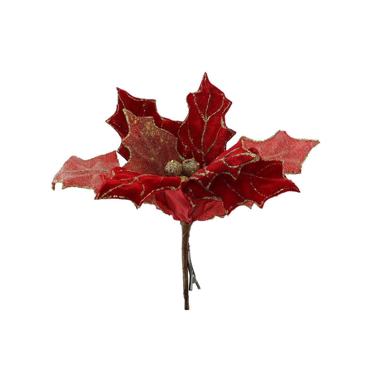 Single Poinsettia - Red &amp; Gold