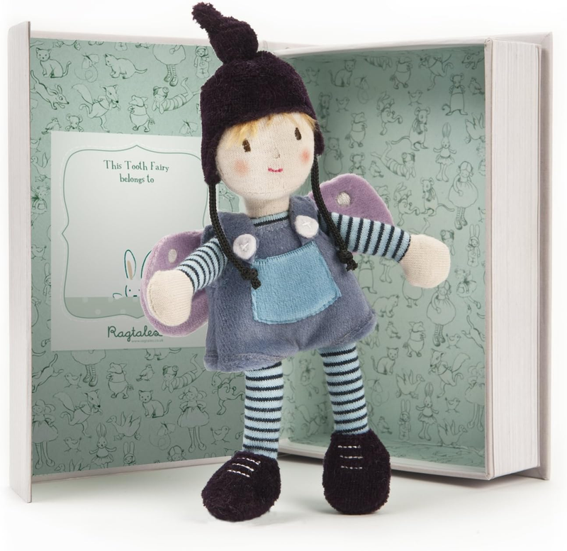 Tooth Fairy Doll Soft Toy Cotton Book Box Ragtales 19cm