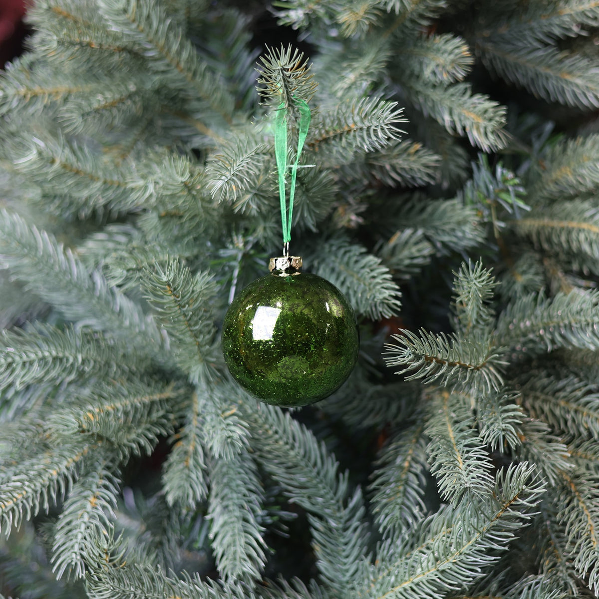 Green Glass Soleo Bauble (8cm)