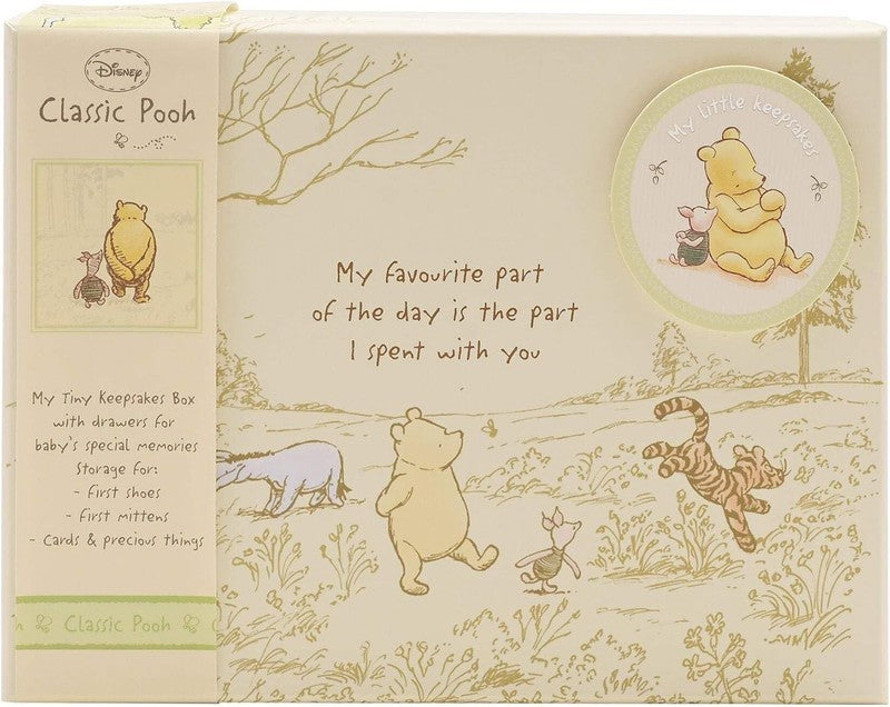 Disney Pooh Baby Keepsake Storage Box Compartments Classic Gift