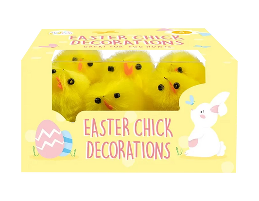Pack of 6 Easter Chick Decorations (4cm)