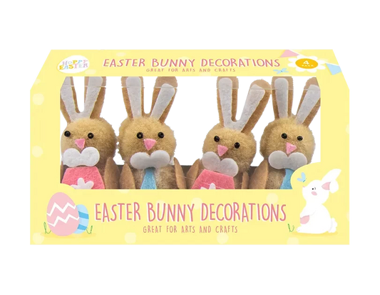 Pack of 4 Easter Bunny Decorations