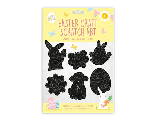 Pack of 6 Easter Craft Scratch Art
