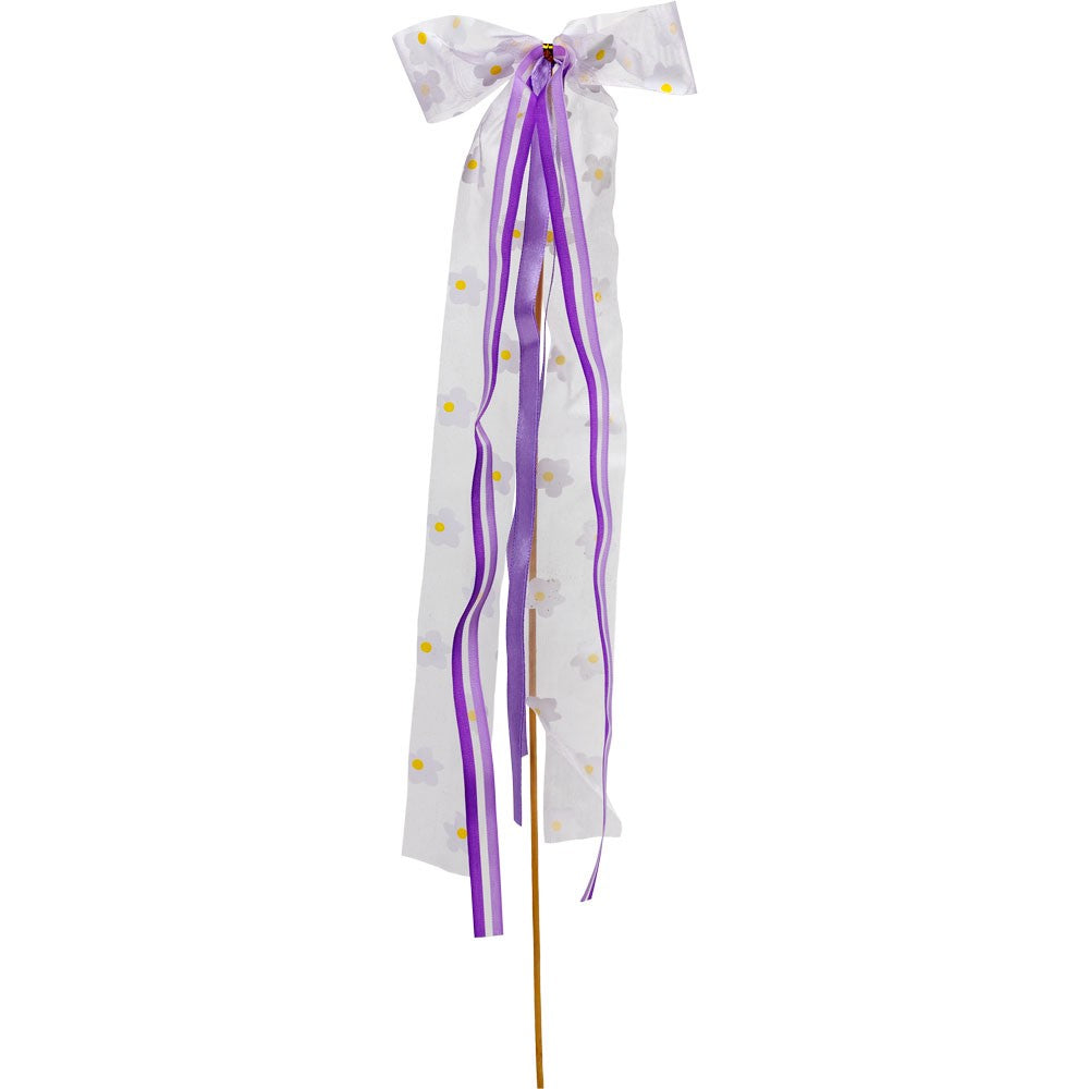 Lilac Flower Ribbon &amp; Bows Pick (Pack of 10)