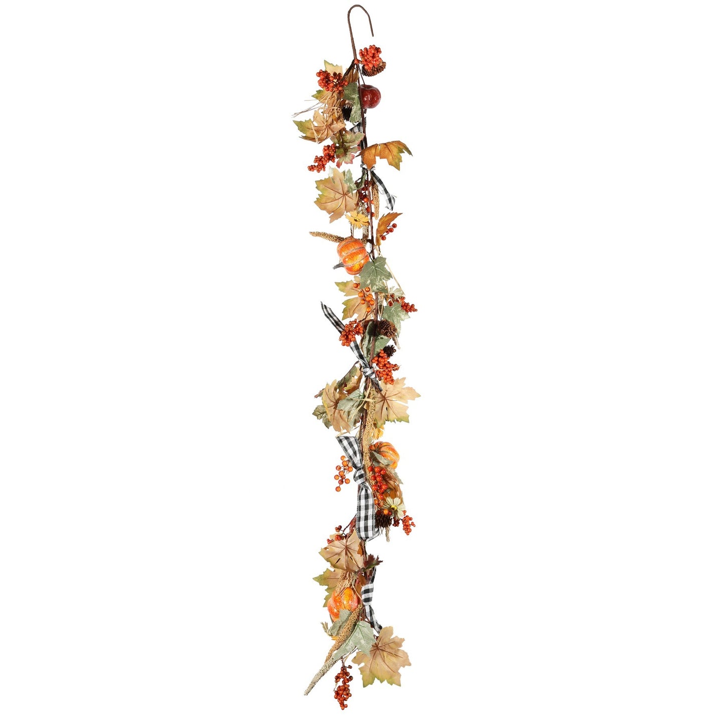 Autumn Pumpkin &amp; Berry Leaf Garland (150cm)