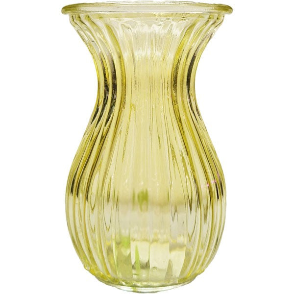 Yellow Harper Fluted &amp; FlaredÂ Glass Vase (14cm)