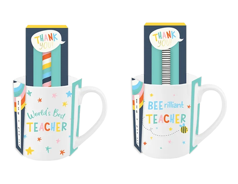 Assorted Teacher Ceramic Mug &amp; Pen Set