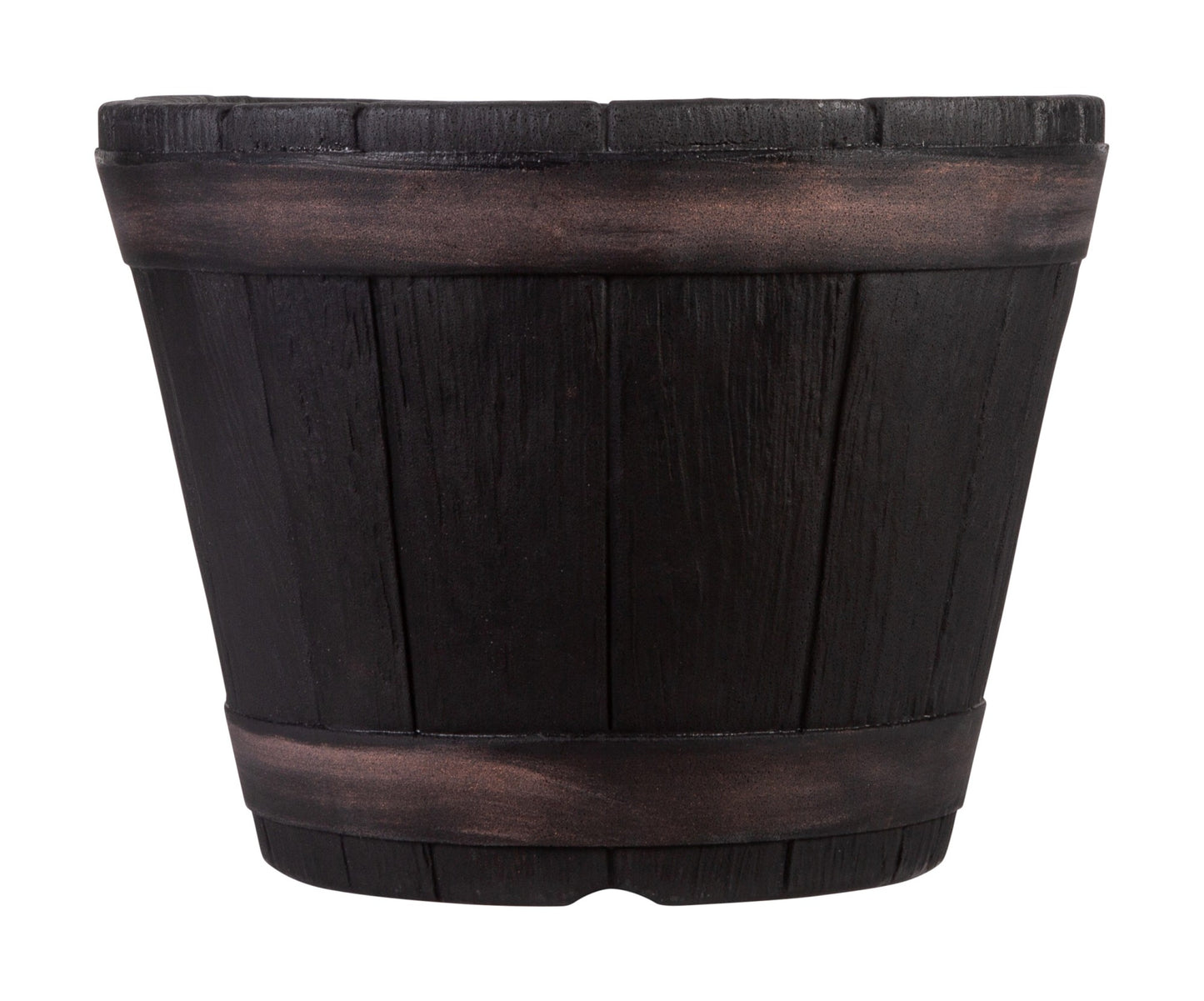 Black Oakwood Barrel Planter (34cm)