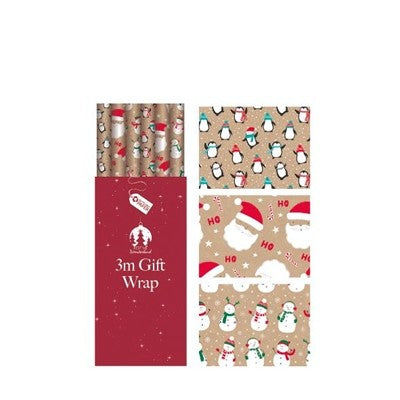 Kids Christmas Kraft Gift Wrap (3m)