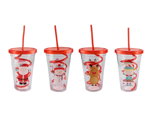 Christmas Cup With Twist Straw