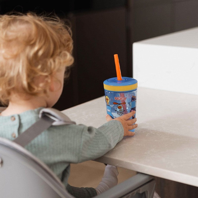 Nuby Baby Toddler Sip It Swirler Straw Drinking Training Cup 14oz 18m+