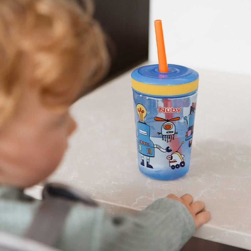 Nuby Baby Toddler Sip It Swirler Straw Drinking Training Cup 14oz 18m+
