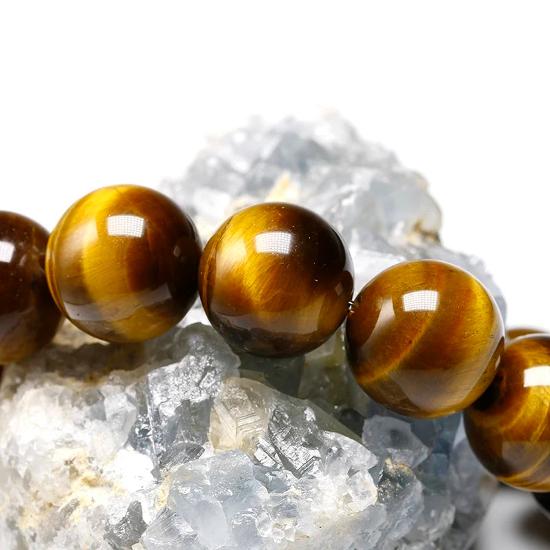 12mm Natural TigerEye Strech Bracelet