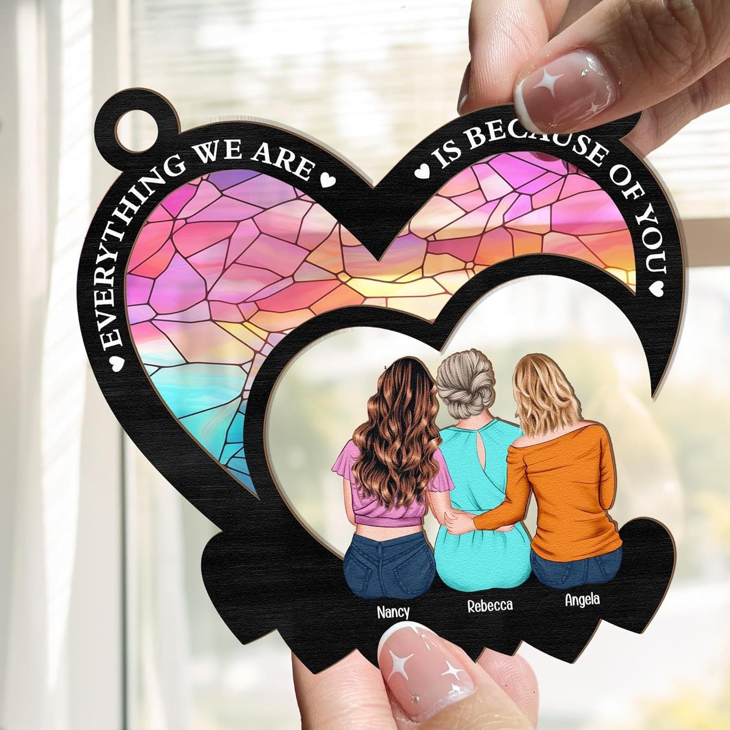 Mother's Day Decoration Gift Mother And Daughter Pendant On The Moon