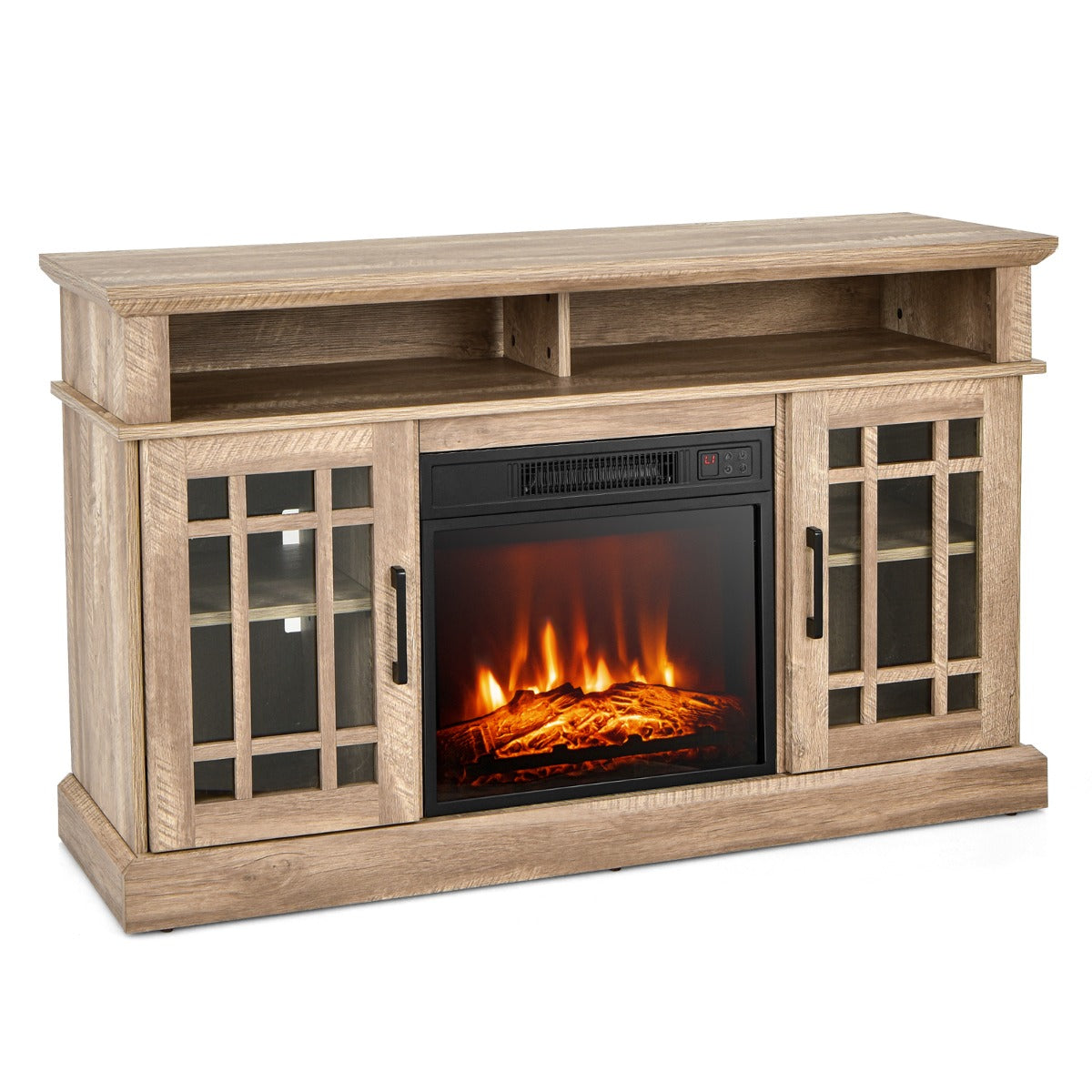 Fireplace TV Stand with 2000w Electric Insert and Remote Control-Black