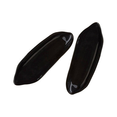 Vidrio Set Of Two Corn On The Cob Black Coloured Glass Dishes