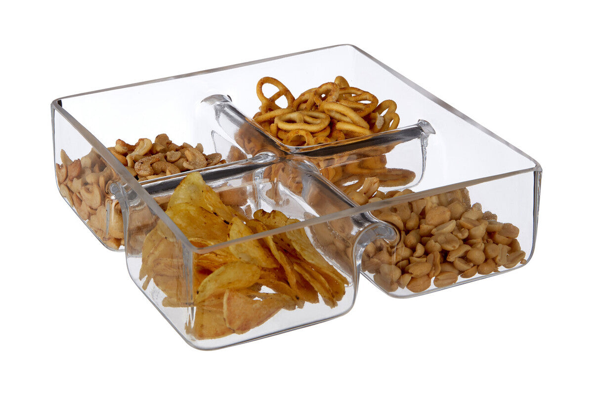4 Section Glass Serving Dish