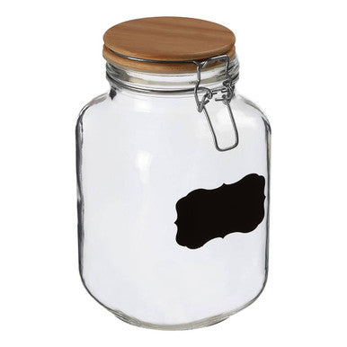 Glass Storage Jar with Wooden Lid 2000ml | Grocer