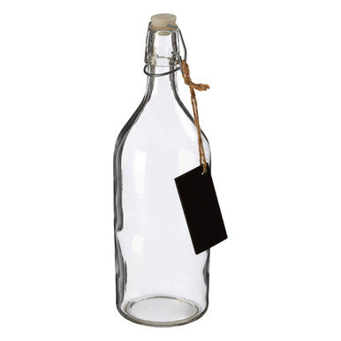 Glass Bottle With Chalkboard Tag 1000ml | Grocer